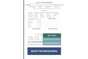 Mood Tracker Journal: Daily Mood & Mental Health Diary for Mindfulness and Self-Care | 16 Weeks of Daily Prompts over 130 Pages | For Teens and Adults