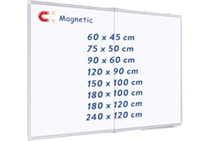 ‎MAXTEK maxtek Whiteboard Magnetisch 180 x 100 cm, Magnettafel Groß mit Aluminiumrahmen und Abnehmbarem Tablett, Trocken Abwischbar Beidseitig Beschreibbar Pinnwand Magnetisch, Geeignet für Büro, Schule, Haus
