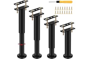 Aolawco 4 nóżki meblowe, metalowe, czarne, 18-30 cm, z regulacją wysokości, nogi do łóżka, szafy, sofy, sofy, krzesła, stołu, 4 szt., wytrzymałe, regulowane nóżki do mebli, łóżka, szafy, biurka, sofy