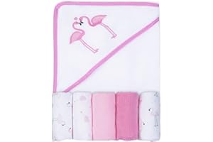 Viviland Baby Hooded Towel, Soft Touch and Strong Absorption Washcloths, Great Gift for Infants and Newborn, 66×76cm, 6 Pack