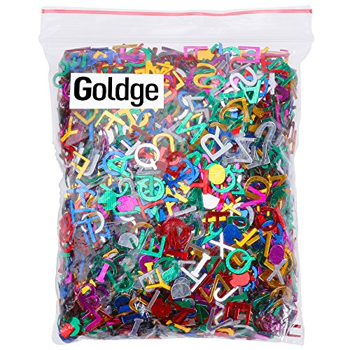Goldge 4000pc Buchstaben Konfetti Schulanfang Einschulung ABC Buchstaben Streudeko Hochzeit Tischdeko - 8