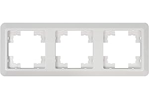 McPower Triple Frame | Cup | White Polished Cover Frame for Sockets and Switches, Modern Design, Easy Assembly
