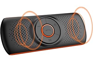 NETVIP Manos Libres para Coche Bluetooth, Kit de Coche Altavoz Inalámbrico para Visera con Función Siri y Google Assistant, Altavoz Fuerte con Subwoofers, Soporta Conexión de 2 Móvil Simultáneamente