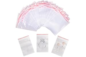 600 stycken små plastpåsar, med snäppstängning, transparenta förvaringsplastpåsar, tryckförslutningsbara, lämpliga för mat, s