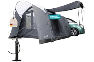 Skandika Vejers Air Protect Auvent gonflable pour 4 personnes, sol cousu, hauteur 2 m, colonne d'eau 3000 mm, tente tunnel pour voiture, bus, van, bulli, minivan
