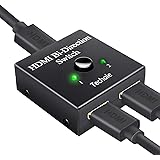 HDMI Switch - Techole Bidirectional HDMI Splitter 1 In 2 Out /2 Input 1 Output - Supports 4K 3D 1080P HD, Plug & Play - Manual HDMI Switcher for Xbox, PS4, PS3, Roku, Blu-Ray player, DVD, HDTV