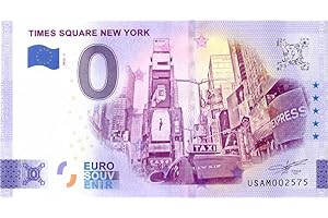 2 EURO COMMEMORATIVI Billet Touristique 0 Euro Etats-Unis · New York - Times Square · Souvenir zéro € Note Billet de Banque