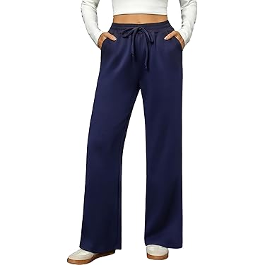 Jogging Large Femme Pantalon De Jogging Femme En Coton Pantalon Sport En Coton Nouveau Femmes Chic Élastique Taille Haute Avec Poche Pantalons Joggings Droit Coupe Large Training Sport Yoga