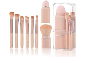 SITAYAKUMA Set de Brochas de Maquillaje, Pinceles Maquillaje Profesional con Esponjas Maquillaje Cara, Brocha Base Maquillaje para Corrector de Ojeras, Difuminar, Iluminador, Polvos Compactos, Sombras de Ojos