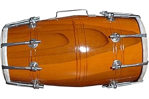 GENERIC Modfash Handmade Wood Dholak Indian Folk Musical Instrument Drum Nuts N Bolt