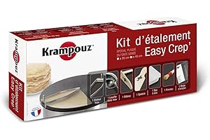 KRAMPOUZ Kit d'Étalement EASY CREP' P/Crêpière Diamètre 35 cm - Étaleur en inox - Pour de Grandes Crêpes Fines et Rondes - Accessoires fournis Réf AKE83