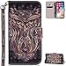 Produktbild FNBK Hülle für iPhone XR Handyhülle Leder, 3D Lackierte Schutzhülle Tasche Handyhülle Silikon Brieftasche Schale Stand Kartenfächer Magnetverschluss Lederhülle für iPhone XR 6.1",Eule