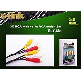 S-link SLX-681 1.5m 3-PACK RCA Video Cable