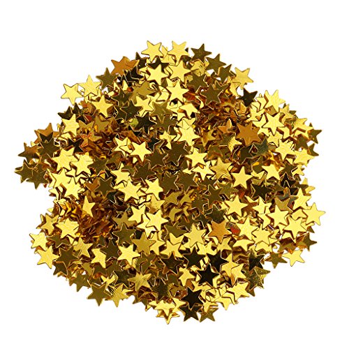 MagiDeal Confettis Etoile Métallique Confettis de Table en Plastique pour Anniversaire Noël Baby Shower - Or, 6mm