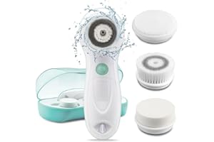 TOUCHBeauty Cepillo de Limpieza Facial Eléctrico,Cepillo Limpiador Facial 3 en 1,Limpiador de Cara Giratoria Impermeable Masajeadorlos,AG-0759A (Verde)