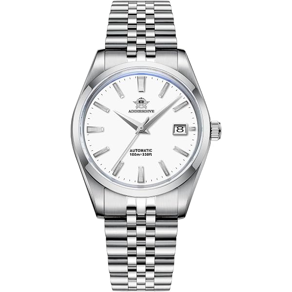 Orologio da uomo automatico 40 mm Tandorio quadrante bianco vetro zaffiro data luminoso NH35A