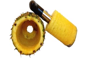 LOVELEGIS Coupe ananas - acier - professionnel avec poignée accessoire - peler - couper - retirer le noyau d'ananas - vu à la télé - idée cadeau de Noël et d'anniversaire