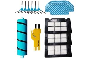 aotengou Kit de Accesorios de Repuesto para Robot Aspirador Cecotec Conga 6090 Ultra 7090 IA 4090 4490 4690 5090 5490 5690 1 Cepillo Principal, 3 filtros, 6 cepillos Laterales, 3 trapeadores