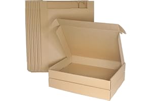 STRBOXONG C4 A4 Scatole di spedizione in cartone ondulato, 320x222x46mm grandi scatole postali per la spedizione, scatole di imballaggio marrone per affari, stoccaggio o regalo (10 pezzi)