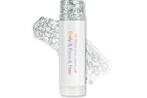 AOOWU Body Glitter Stick, Highlighter Makeup Stick Glitter Powder Waterproof Glitter Shiny for Women Face Glitters Shimmer Sparkle Powder for Hair Lip Nails Body Glitter Makeup(Silver)