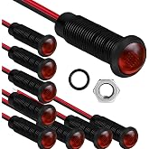 Gebildet 10pcs LED Plastic Indicator Pilot Light 110-220V Mounting Hole Size 6mm (Red)