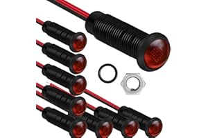 Gebildet 10pcs LED in Plastica Indicatore luminoso 110-220V Dimensione foro di Montaggio 6mm(Rosso)
