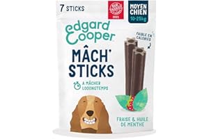 EDGARD COOPER Edgard & Cooper Dolcetti Dental Stick Medio Cane Naturale 7 Battielli da Macher Igiene Dentale Menta & Fragola, Uno al giorno, a basso contenuto di calorie, masticazione lunga efficace, alito fresco