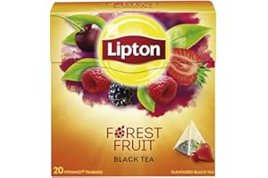 ‎LIPTON Lipton Schwarzer Tee Waldfrucht für echte Teegenießer aus nachhaltigem Anbau 20 Pyramidenbeutel 1 Packung 3er Pack