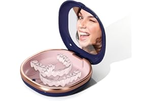ZASJON Boite Appareil Dentaire avec Miroir, Portable Dentier Boite Gouttiere Dentair de Rangement pour Prothèses, pour Appareils Dentaires ou Prothèses Dentaire