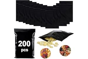 MINZHI Sacs hygiéniques féminines, Sac de rangement en polyéthylène noir, Fermeture éclair, 10 cm x 15 cm, 200 pièces, Utilisation unique, Camping, Randonnée, Activités de plein air