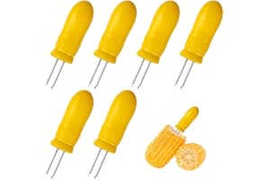 ‎HUAJIAO 6 Stück BBQ Mais Halter, Twin Prong Maiskolbenhalter Maiskolben Gabel Schaschlikspieße Grillzubehör für Weihnachten Oktoberfest Halloween Erntedankfest Picknick, Grillen, Gartenparty Maiskolben Frucht