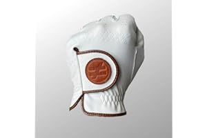 Not [only a] Golf Brand - Guante de Golf Premium, Invierno y Verano, para Hombre, Estilo Retro, de Cuero Sintético y Cabretta Suave, Color Blanco y Marrón