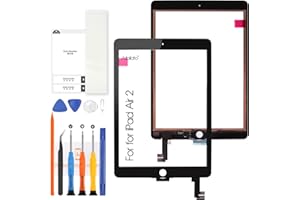 Arbilato Display für iPad Air 2 9,7 Zoll A1566 A1567 Touchscreen für iPad Air 2. Generation, Digitalisierer, Glas, Sensoren, Ersatz-Set (schwarz)