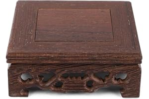 BIITFUU Drewniane stojaki ekspozycyjne, praktyczny wazon na czajniczek bonsai podstawa do dekoracji domu biura stojak ekspozycyjny (9,9 x 9,9 x 3,8 cm)