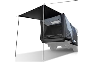 JOYTUTUS Truck Tent with Awning, Truck Bed Tailgate Tent Pickup Camping Tent Canopy (Only Fits Full-Size Truck with Soft Topper or Camper Shell)