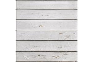 COMSTICKC Pannelli Murali 3d Adesivi Effetto Legno Bianco, 10 Pezzi 30x30 cm, Pannelli Murali In PVC Legno Per Decorativi Pareti Interne Cucina, Bagno, Soggiorno, Impermeabile