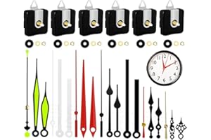 EBKCQ Uhrwerk für Wanduhr, 6 Stücke Uhrwerk mit Zeiger, Lautlos Uhrwerk Mechanismus, Geräuschloses Uhrwerk Set, DIY Uhr Reparatursatz Wanduhr Ersatzteile für Clock Ersatzteile Ersatz