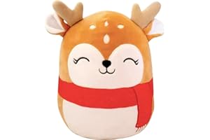 POPOYU Cuscino in peluche a forma di renna di Natale, 20 cm, 3D, in cotone, super morbido, regalo per bambini, collezione per la casa