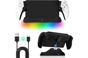 AriKroii Stazione di Ricarica per PS Portal Remote Player, Supporto di Ricarica per PS5 Portatile,caricatore Magnetico Type-C per Playstation Portal,con Luce LED, per Accessori PS Portal(Nero)