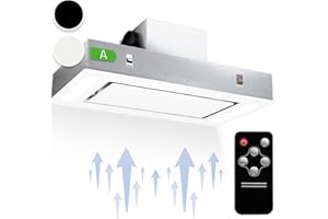 Klarstein Campana Extractora Empotrable l Bajo Consumo, 230W, 620m³/h, 90 cm Ancho l Extracción de Humos para Techo, Extractor de Cocina Silencioso, Plata