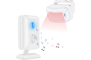 Nineleaf Wireless PIR Motion Sensor Detector Security Alarm Chime, Welcome Doorbell, Mailbox Alert, Motion Sensor Doorbell with Night Light for Shop Store Business Office Home Front Door Entry