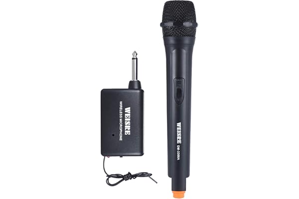 Btuty Microphone amplificateur de voix unidirectionnel dynamique portable sans fil pour karaoké réunion cérémonie promotion, Noir