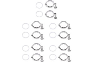 GNURBDILFO 10st Tri-Clamp Steel Single Pin Heavy Duty Tri Clamp med Vingmutter för Hylsa TC med Silikonpackning 2 Tum