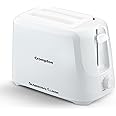 Crompton SunBrown Classic Pop-up Toaster 700W with Removable Crumb Tray | 6 Browning Levels with Cancel Function | Dust Cover Plate | White Cool Touch Body
