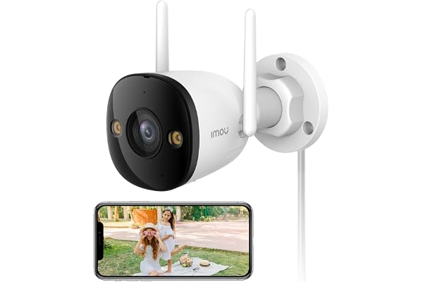 Imou Caméra de Surveillance WiFi Extérieure, 3K Caméra IP WiFi 2.4 GHz Étanche avec Vision Nocturne de 30m, Détection de Mouvement AI (Bullet 2C 5MP)