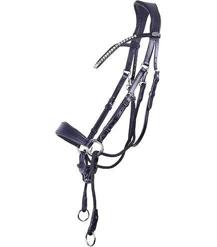 Bride de chasseur traditionnelle avec rênes lacées | Bride de cheval