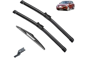 AUTOPIXL Wycieraczka samochodowa kompatybilna z Kia Ceed 2006-2009 przednie wycieraczki samochodowe z tyłu miękka guma wycieraczki samochodowe przednia szyba 24 "+ 18" + 12 "2006 2007 2008 (Color : 3 wipers