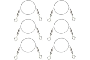 PTJJXA 6 Pezzi Cavo di Sospensione Regolabile in Acciaio Inox, Kit Montaggio Pannelli LED con Gancio e Morsetto Automatico, 1,5mm Fune Corda per Appendere Pannelli, Cornici Foto, Luci, Max 30 KG (E)
