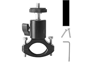 RUMGUG Soporte Universal de Manillar de Aluminio para Cámaras de Acción, Ajustable y Giratorio de 360°, Ideal para GoPro y Otras Cámaras - Perfecto para Bicicletas y Motos (Regular model)