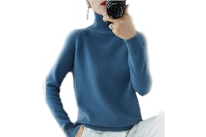 BAWUTZ Kaschmir-Pullover für Damen, Rollkragenpullover Damen,Langarmpullover, Freizeitpullover, Stehkragen Strickpulli Langarm Rolli Sweater für Herbst Winter